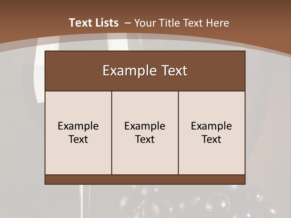 Wood Grapes Glass PowerPoint Template