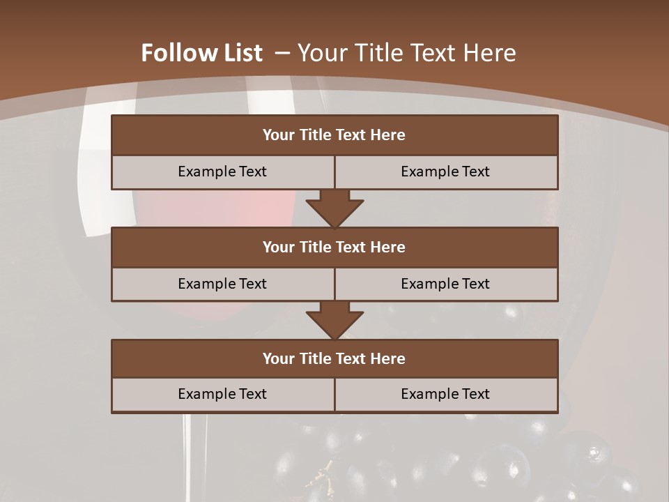 Wood Grapes Glass PowerPoint Template