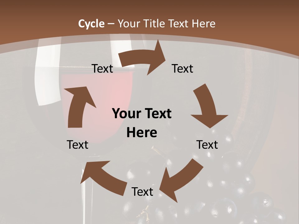 Wood Grapes Glass PowerPoint Template