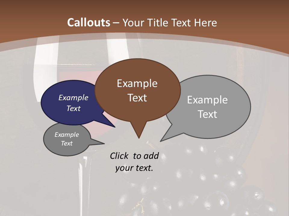 Wood Grapes Glass PowerPoint Template