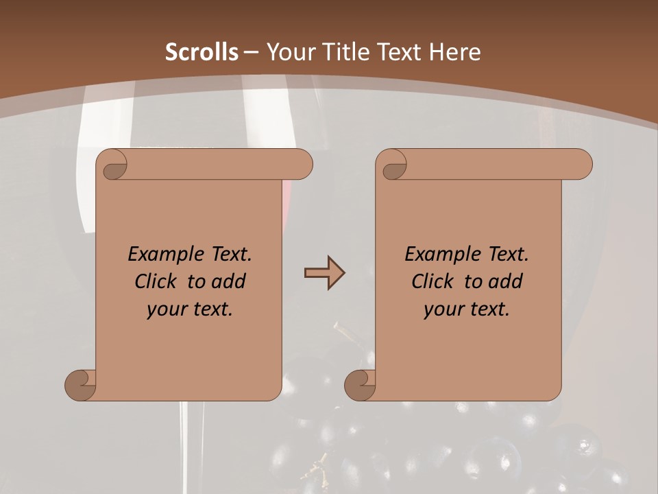 Wood Grapes Glass PowerPoint Template