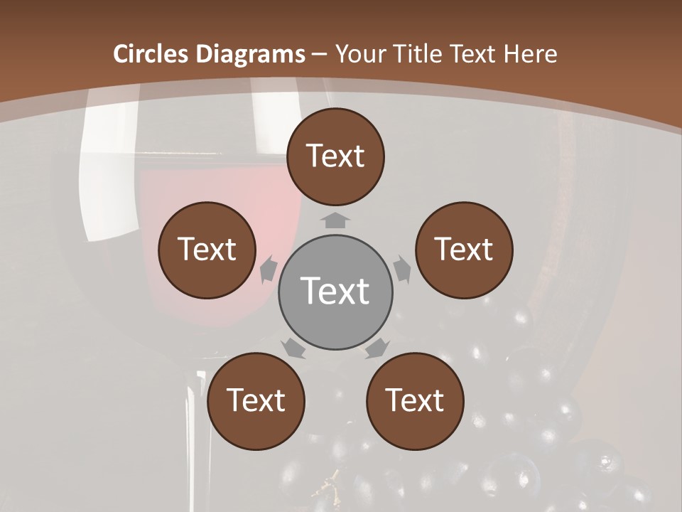 Wood Grapes Glass PowerPoint Template