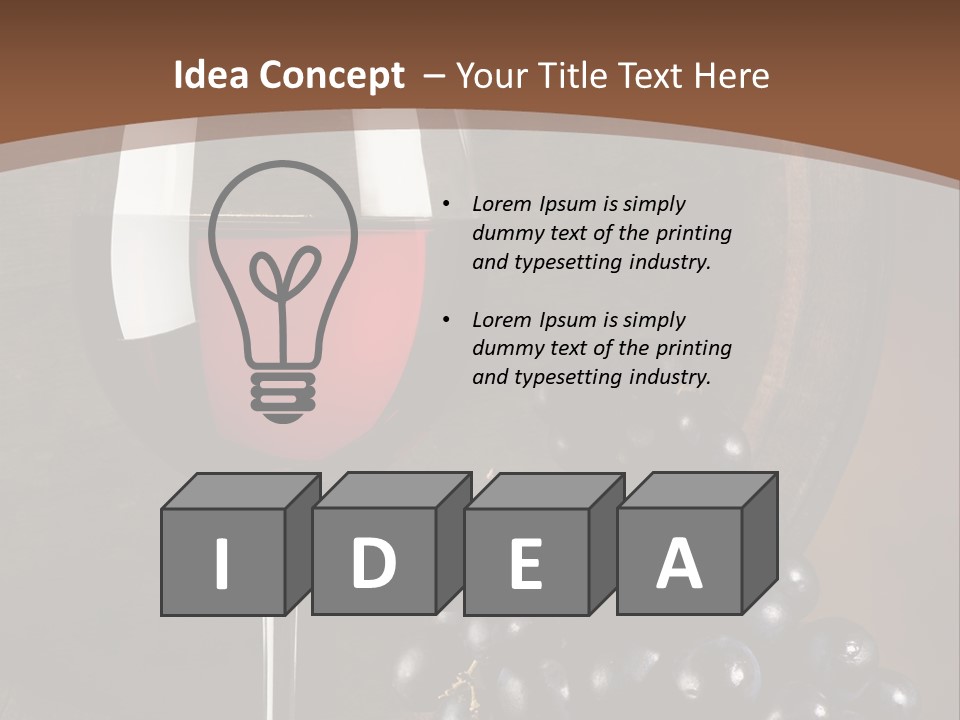 Wood Grapes Glass PowerPoint Template
