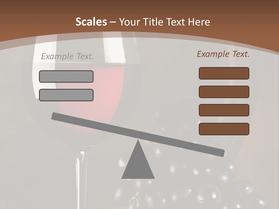 Wood Grapes Glass PowerPoint Template