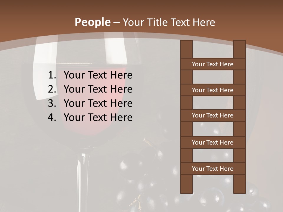 Wood Grapes Glass PowerPoint Template