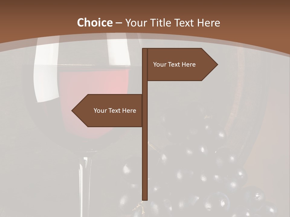 Wood Grapes Glass PowerPoint Template