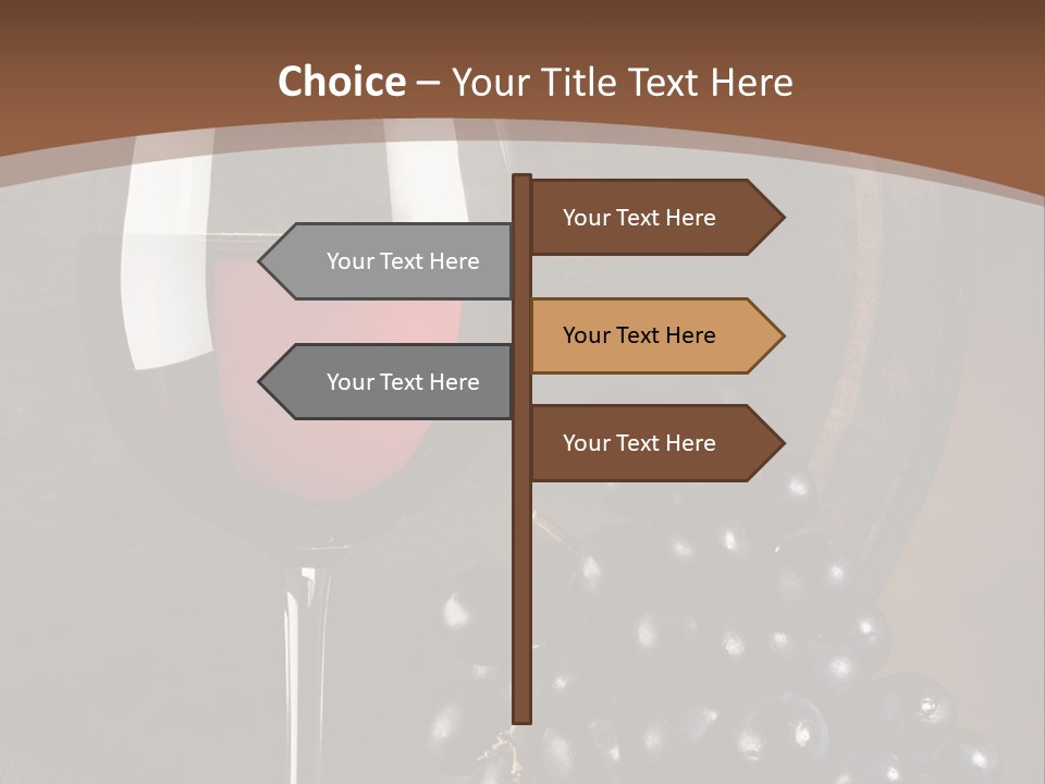 Wood Grapes Glass PowerPoint Template