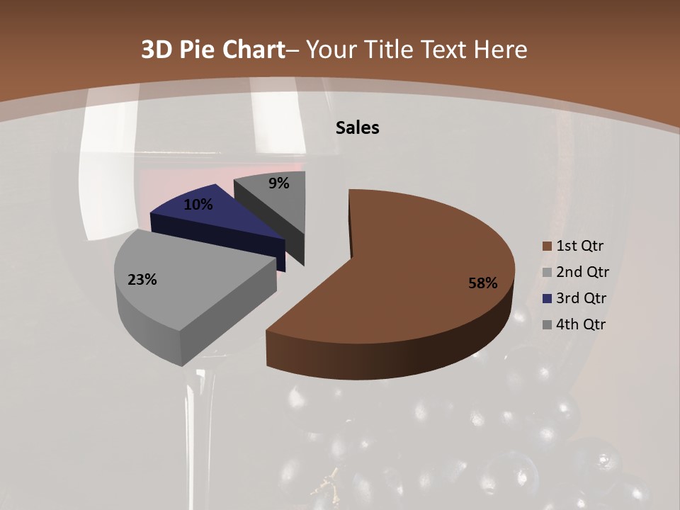 Wood Grapes Glass PowerPoint Template