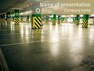 Car Parking In Garage PowerPoint Template