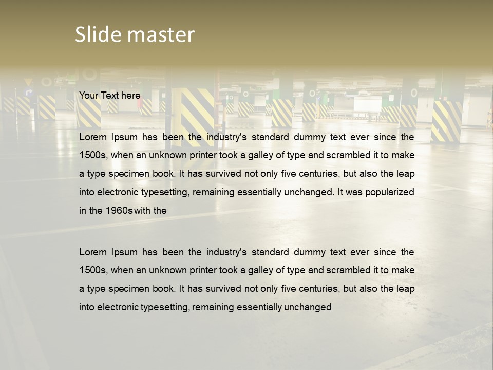 Car Parking In Garage PowerPoint Template