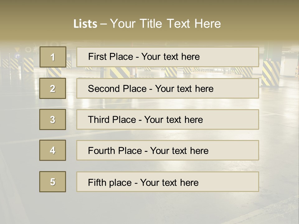 Car Parking In Garage PowerPoint Template