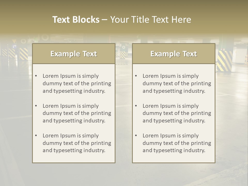 Car Parking In Garage PowerPoint Template