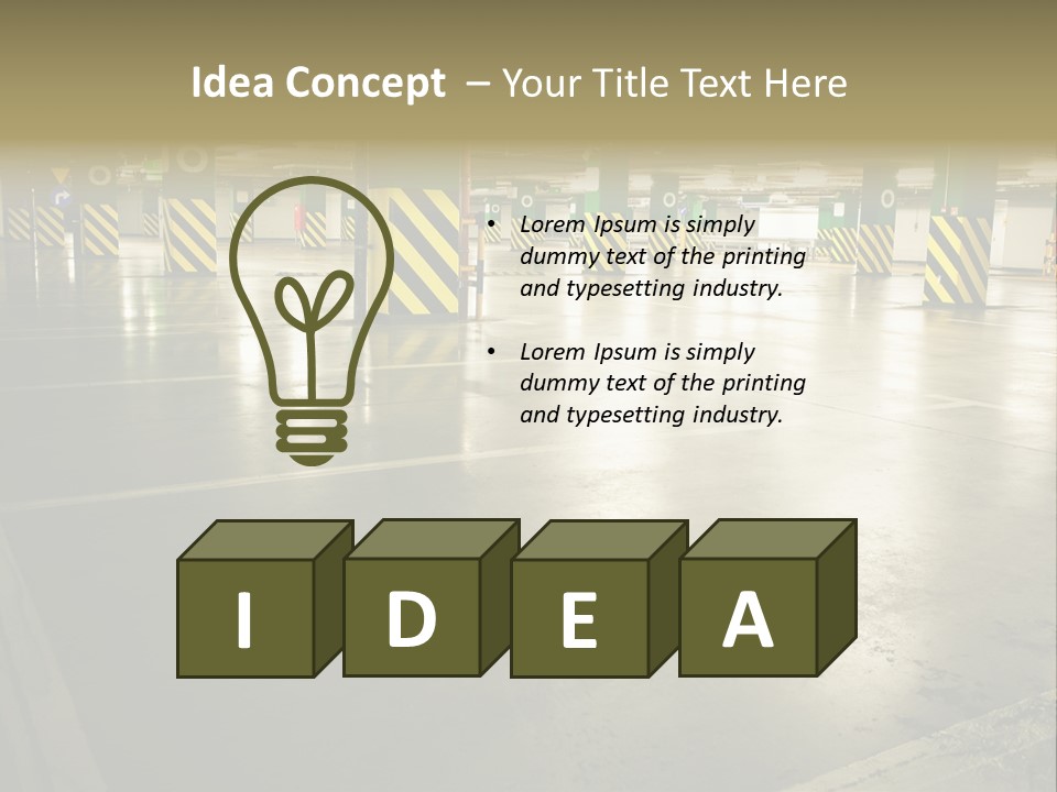 Car Parking In Garage PowerPoint Template