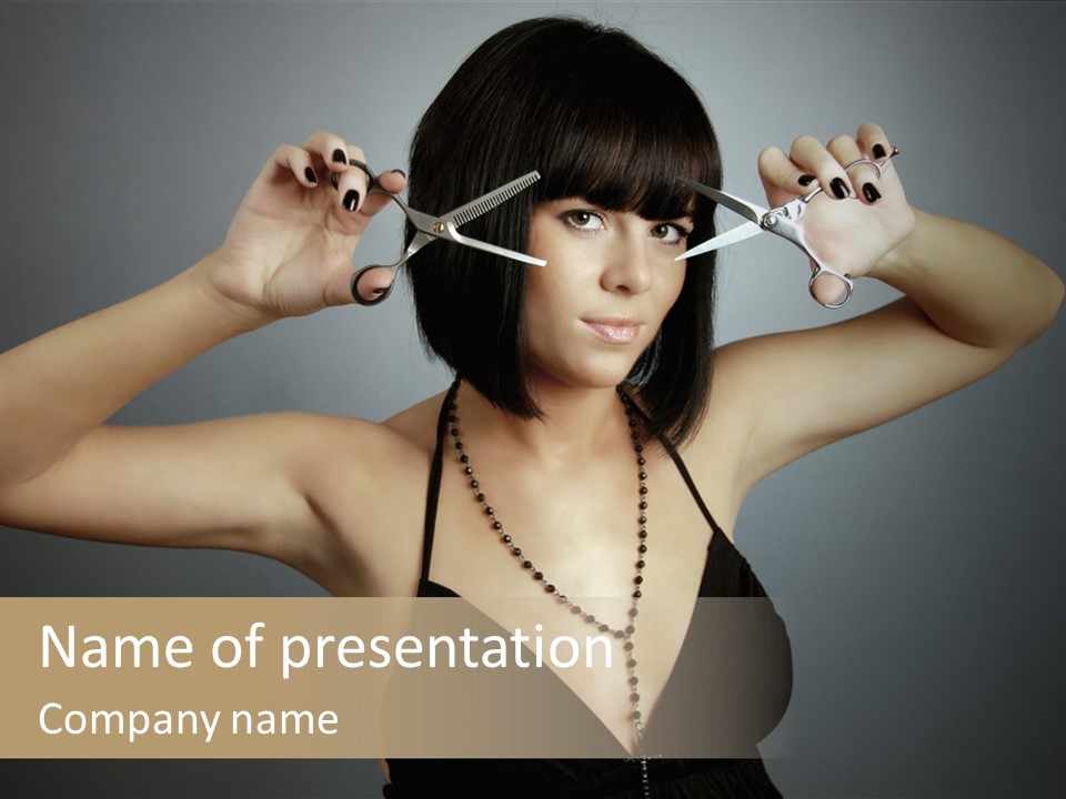 Smiling Hair Cut PowerPoint Template