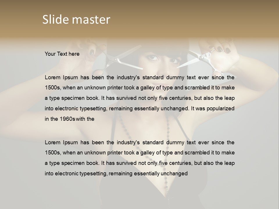 Smiling Hair Cut PowerPoint Template