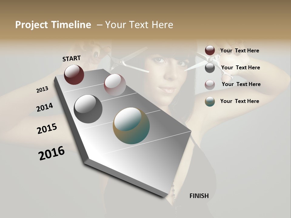Smiling Hair Cut PowerPoint Template