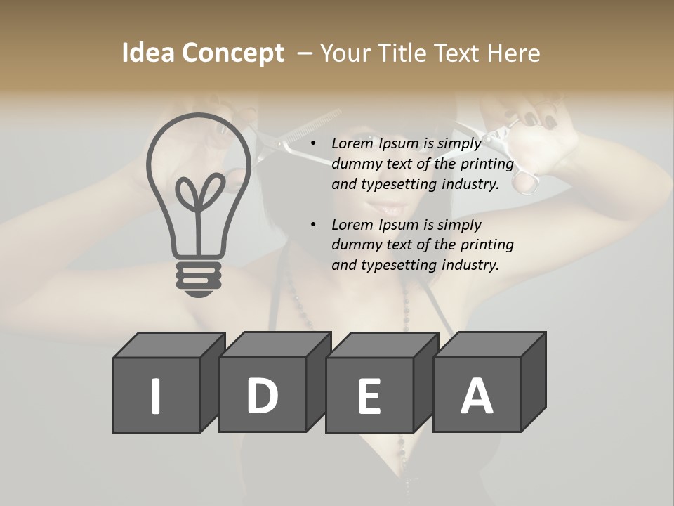 Smiling Hair Cut PowerPoint Template