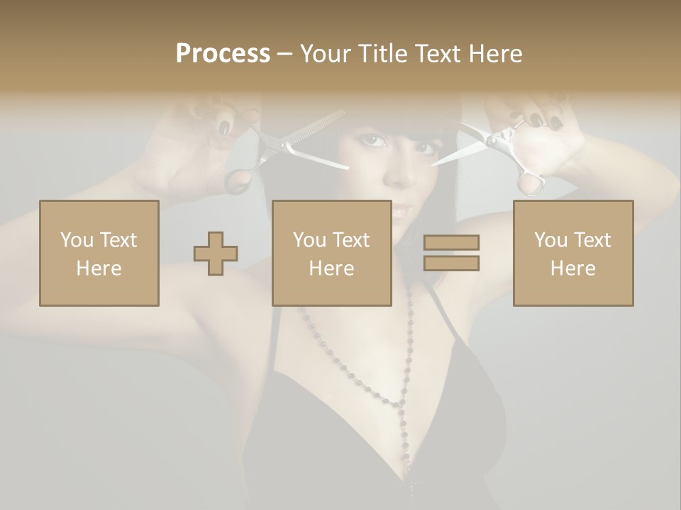 Smiling Hair Cut PowerPoint Template