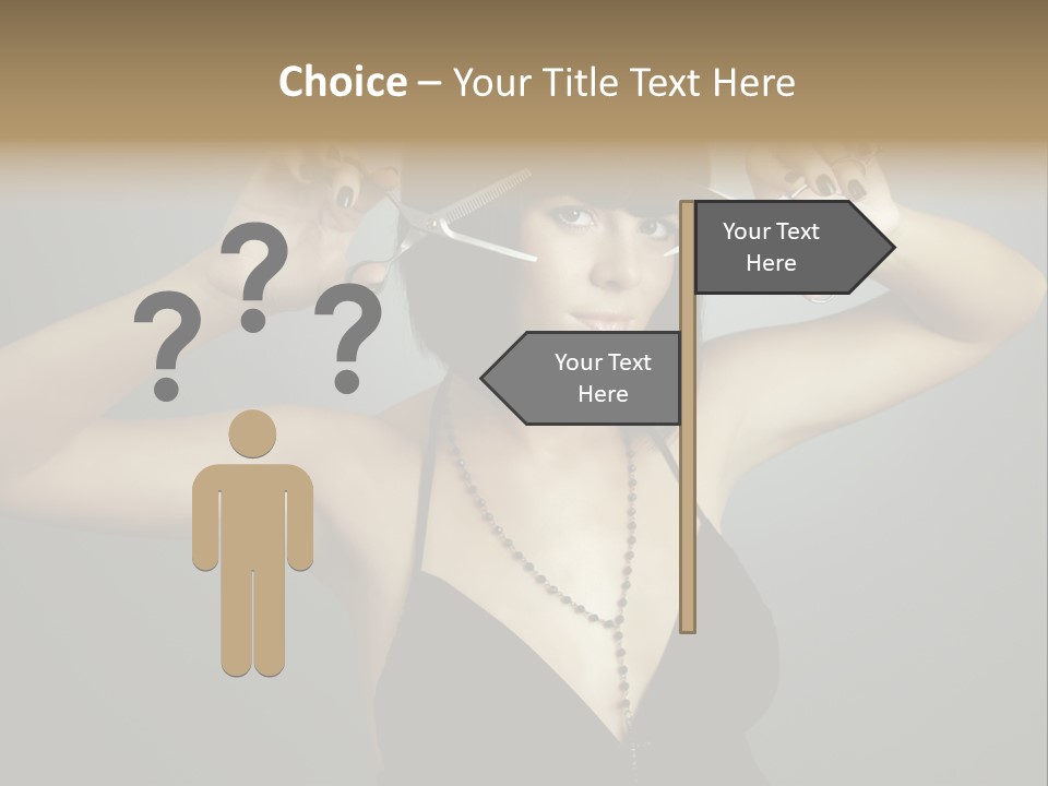 Smiling Hair Cut PowerPoint Template