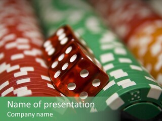 Bet Casino Chips Risk PowerPoint Template