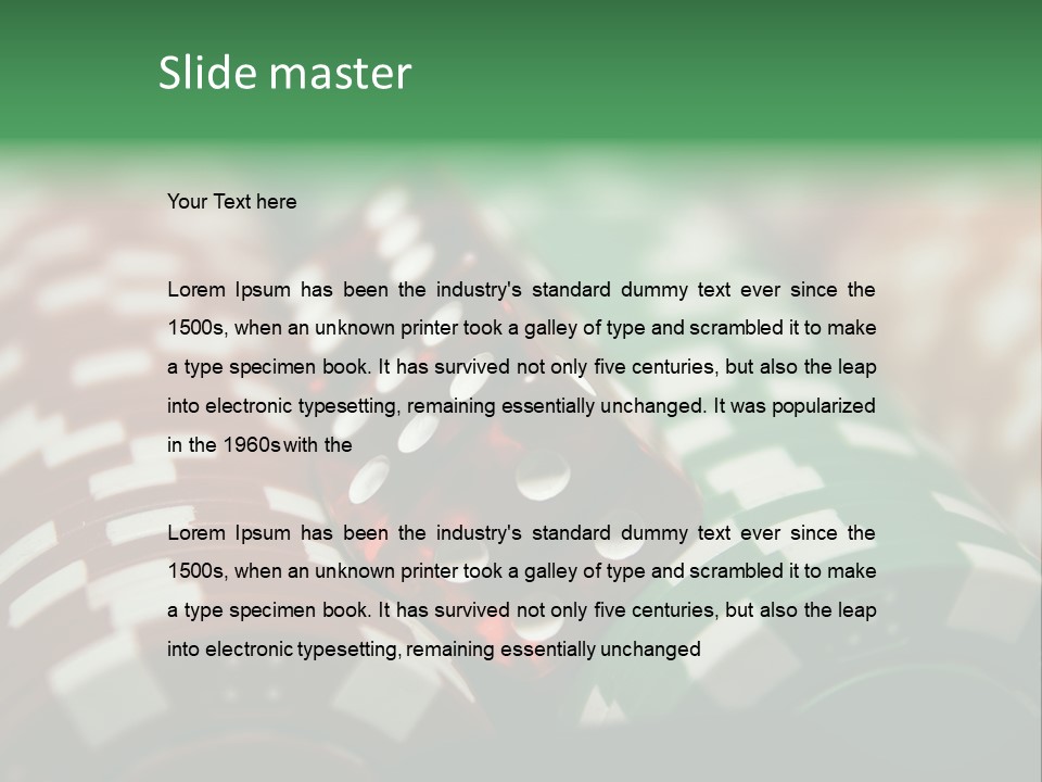 Bet Casino Chips Risk PowerPoint Template