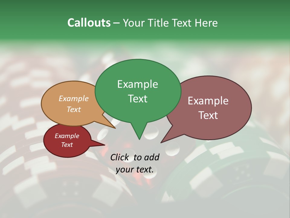 Bet Casino Chips Risk PowerPoint Template