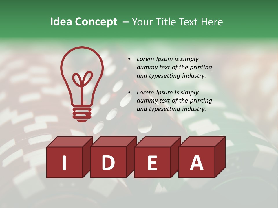 Bet Casino Chips Risk PowerPoint Template