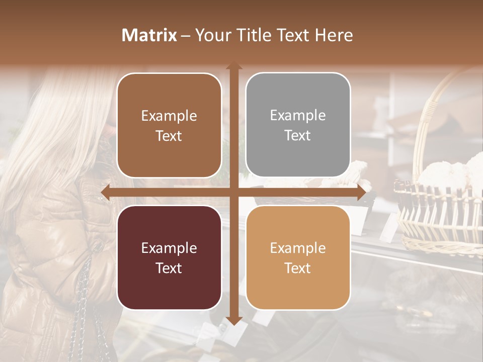 Shelf Groceries Woman PowerPoint Template