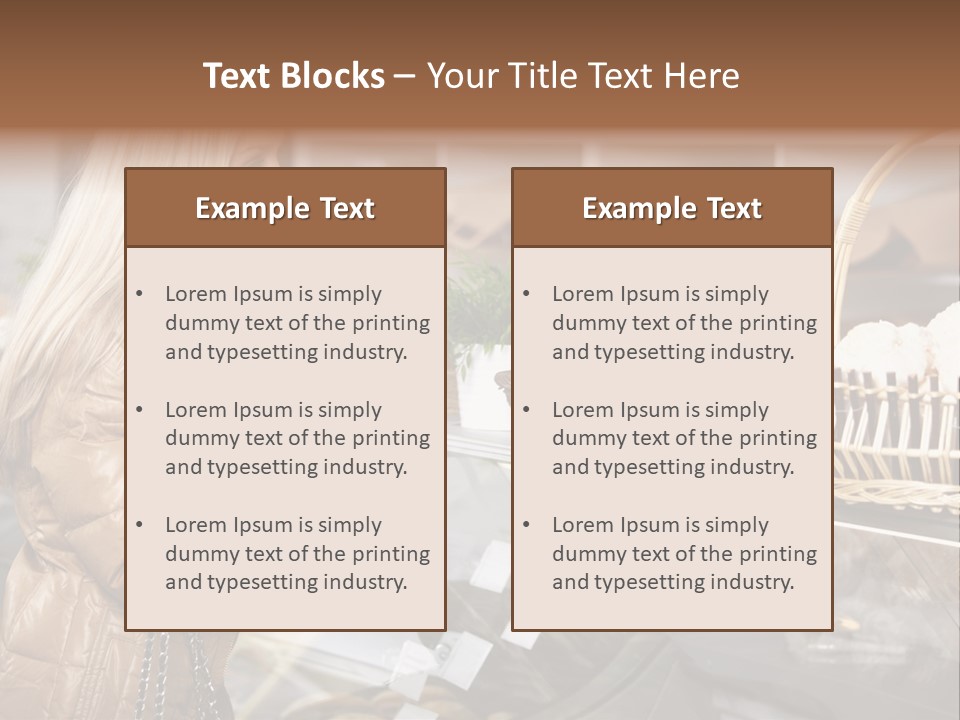 Shelf Groceries Woman PowerPoint Template