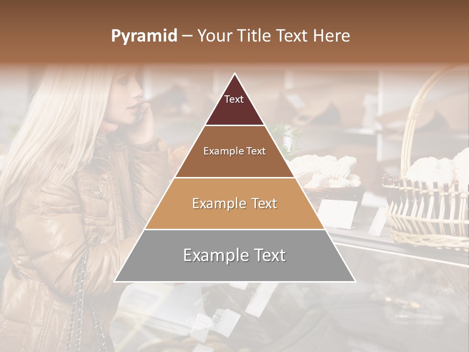 Shelf Groceries Woman PowerPoint Template