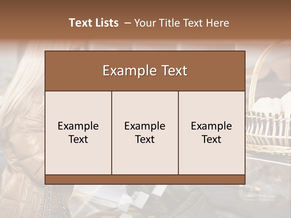 Shelf Groceries Woman PowerPoint Template