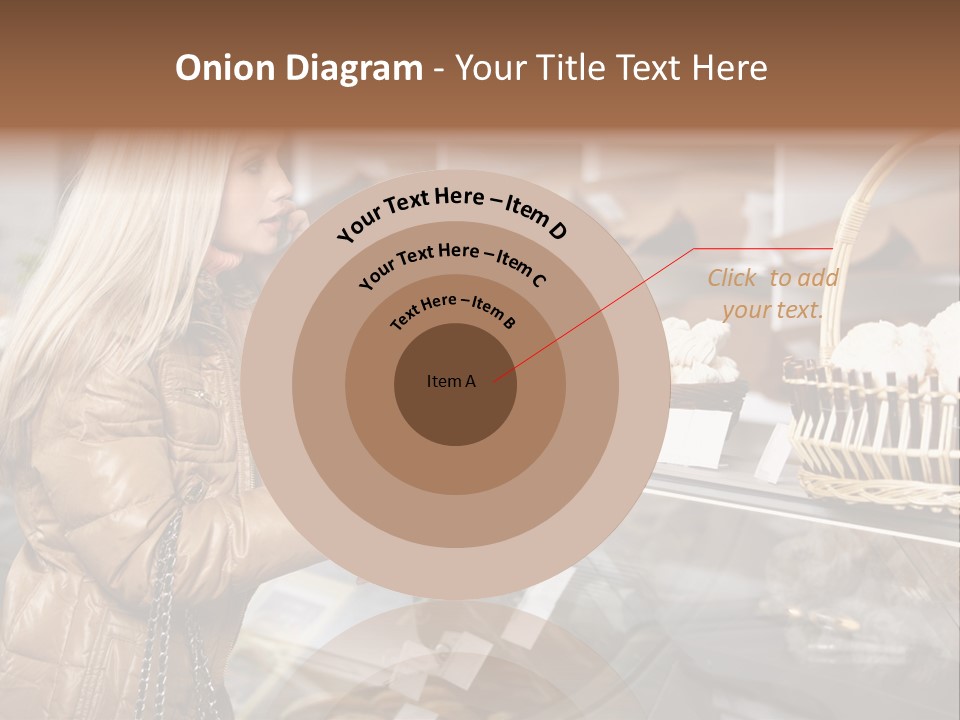 Shelf Groceries Woman PowerPoint Template