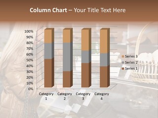 Shelf Groceries Woman PowerPoint Template