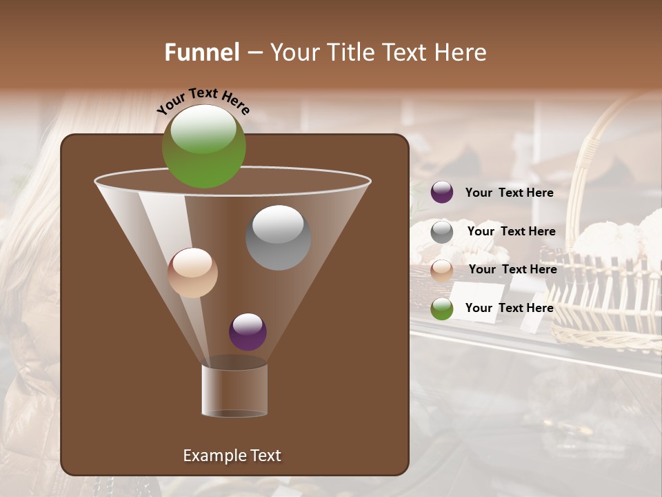 Shelf Groceries Woman PowerPoint Template