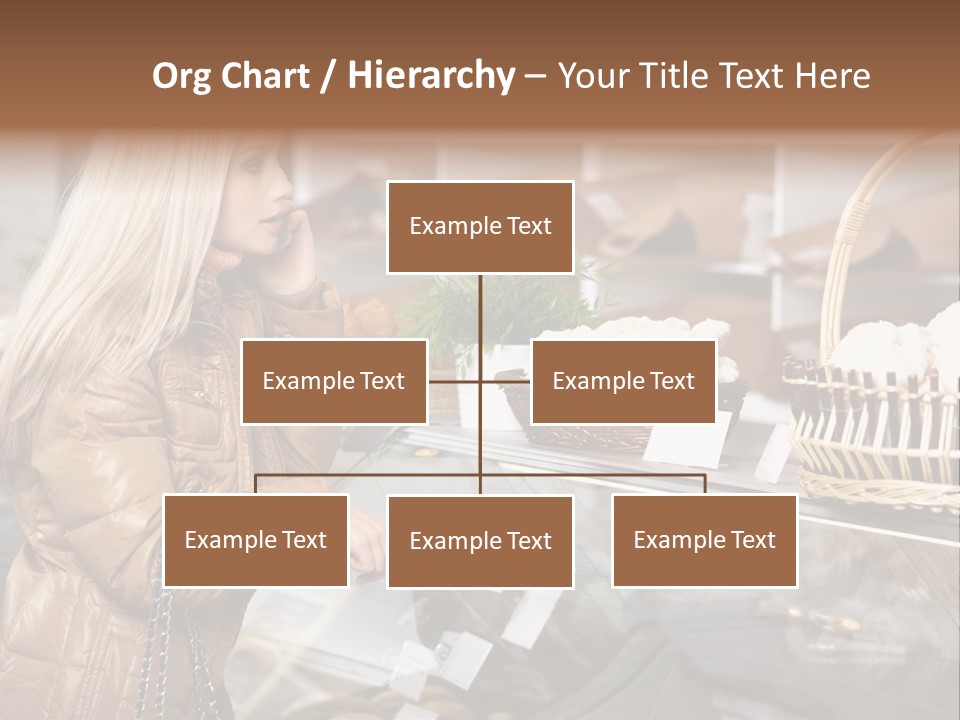 Shelf Groceries Woman PowerPoint Template
