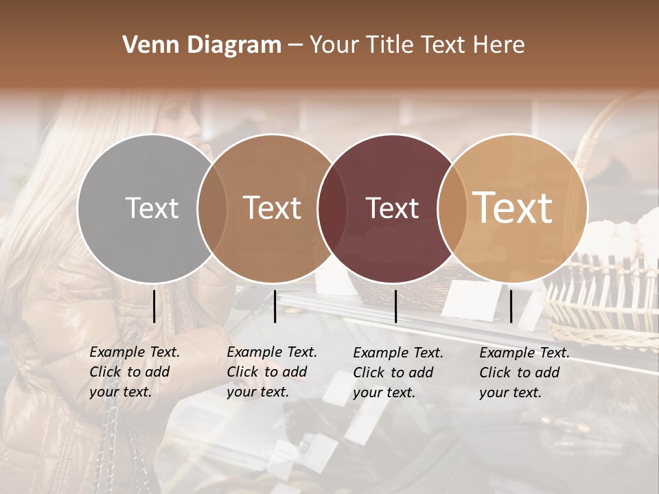 Shelf Groceries Woman PowerPoint Template