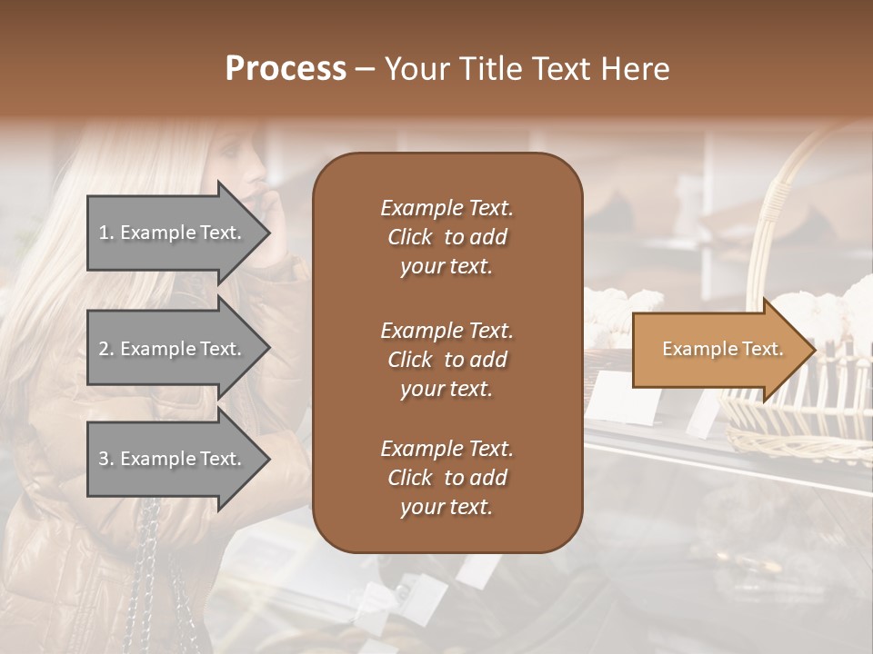 Shelf Groceries Woman PowerPoint Template