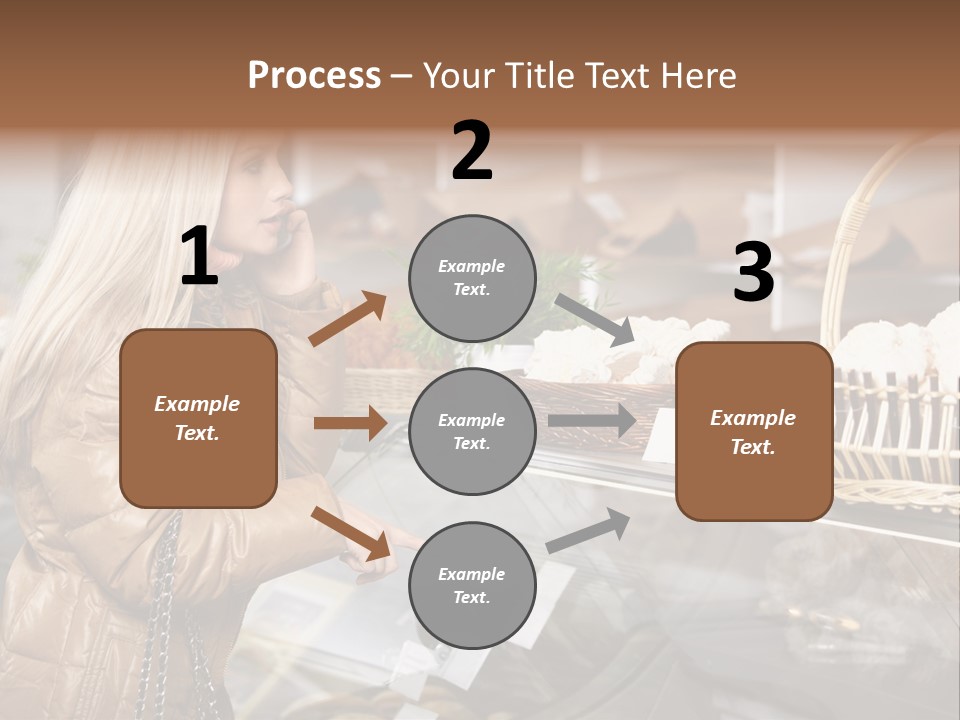 Shelf Groceries Woman PowerPoint Template