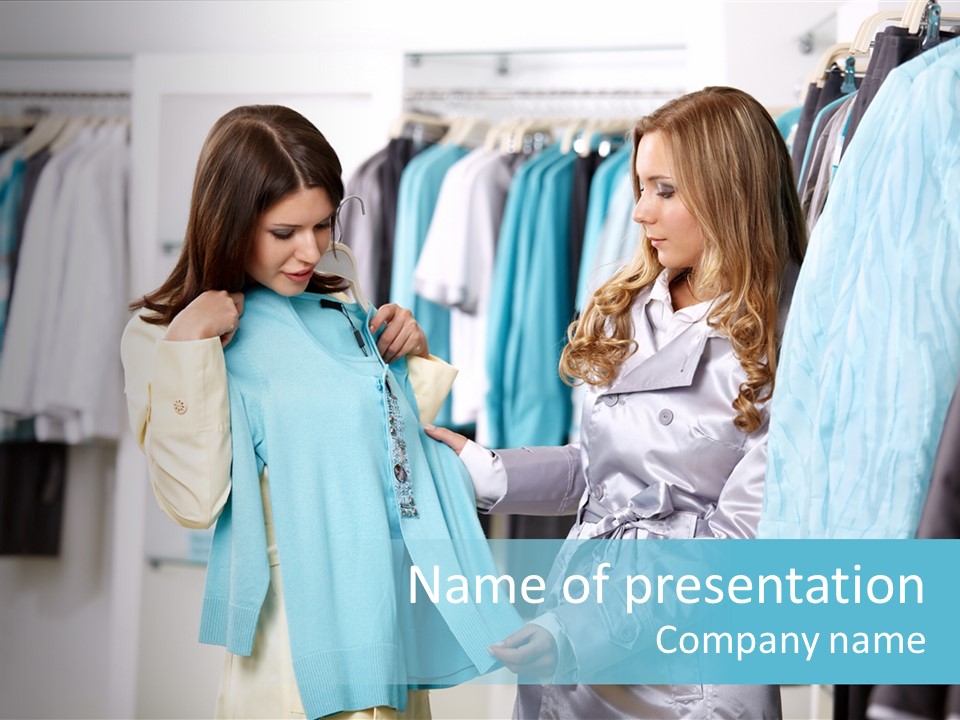 Girls Shopping PowerPoint Template