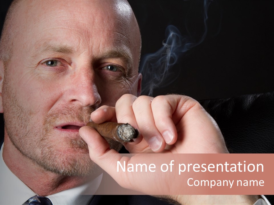 Smoking Cigar PowerPoint Template