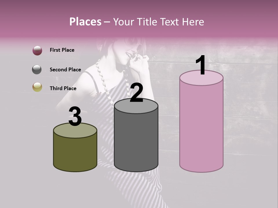 Cap Pretty Caucasian PowerPoint Template