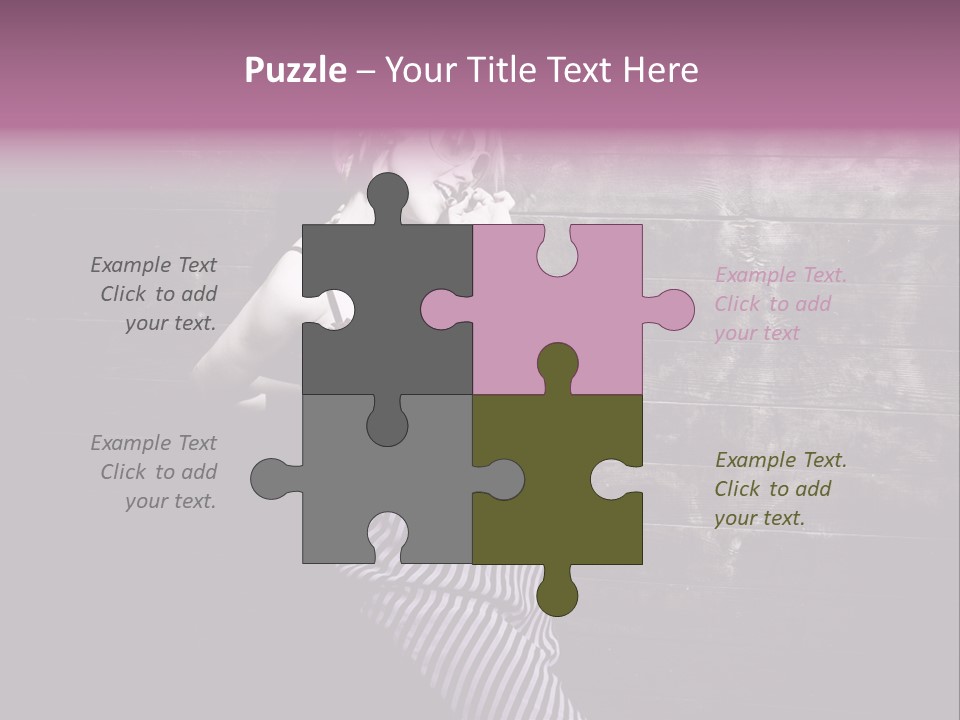 Cap Pretty Caucasian PowerPoint Template