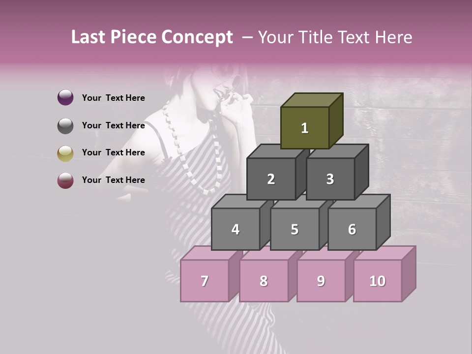 Cap Pretty Caucasian PowerPoint Template