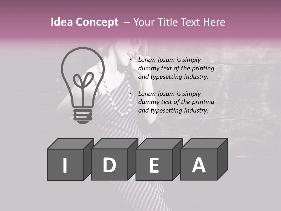 Cap Pretty Caucasian PowerPoint Template