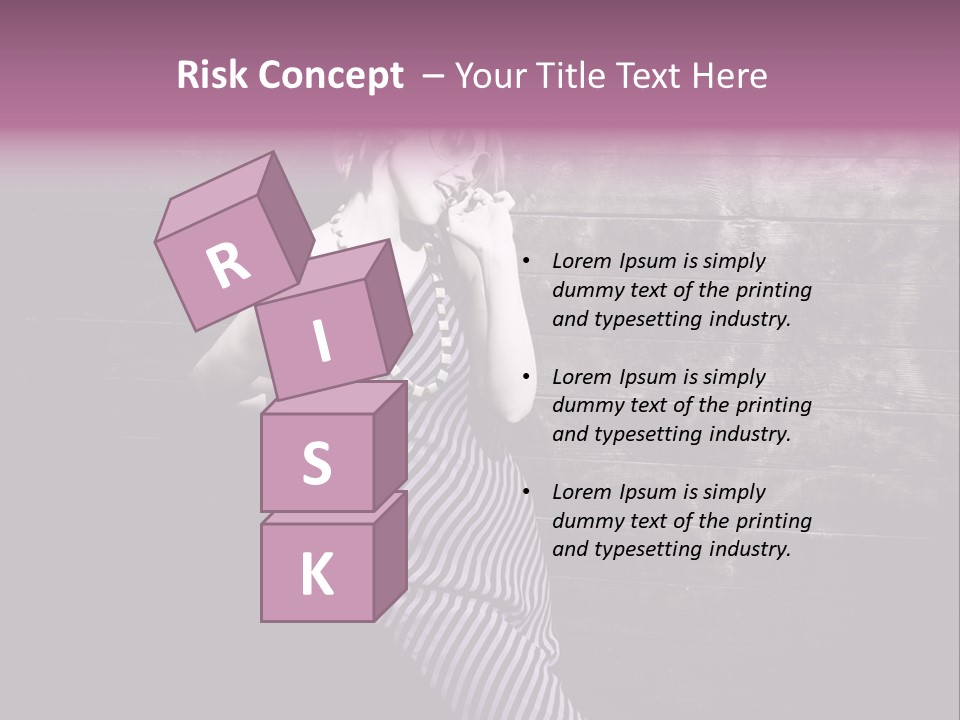 Cap Pretty Caucasian PowerPoint Template