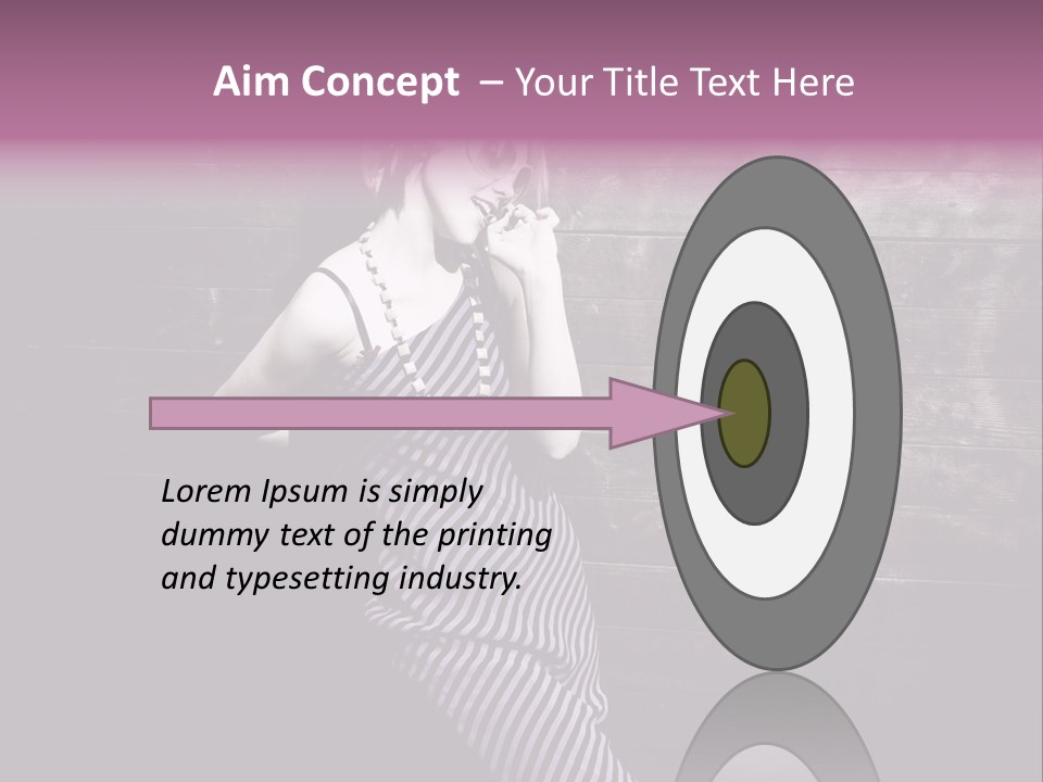 Cap Pretty Caucasian PowerPoint Template