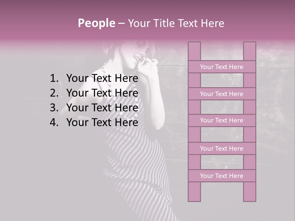 Cap Pretty Caucasian PowerPoint Template