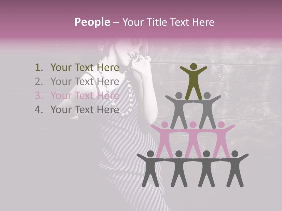 Cap Pretty Caucasian PowerPoint Template