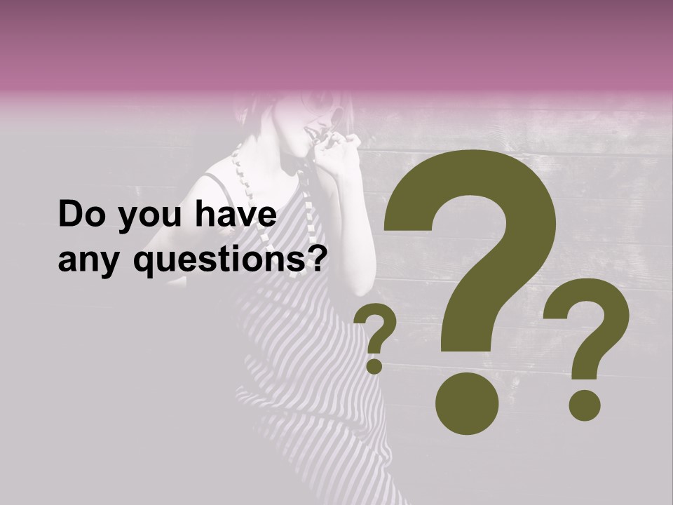 Cap Pretty Caucasian PowerPoint Template