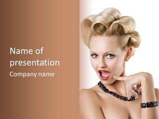 Woman Funny Face PowerPoint Template